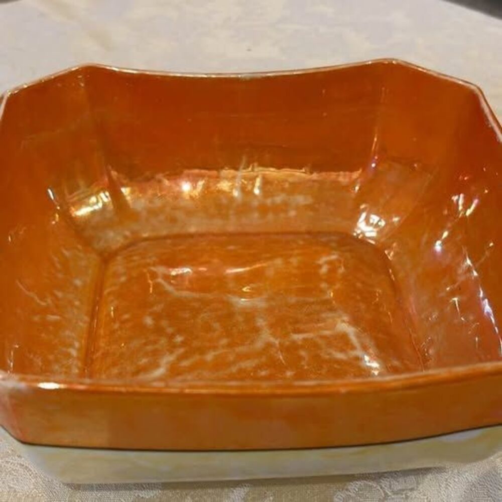 MZ Altrohlau Czechoslovakia Lusterware Bowl- 8 in.² by 3 inches tall
